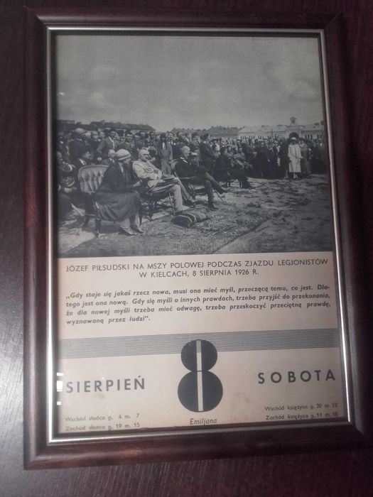 Piłsudski - Karta z kalendarza z dnia urodzin - zdjęcie Piłsudskiego