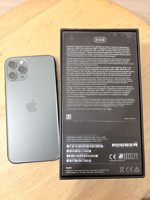 IPhone 11 Pro 64 GB Midnight Green - oryginalna bateria 77% Kraków