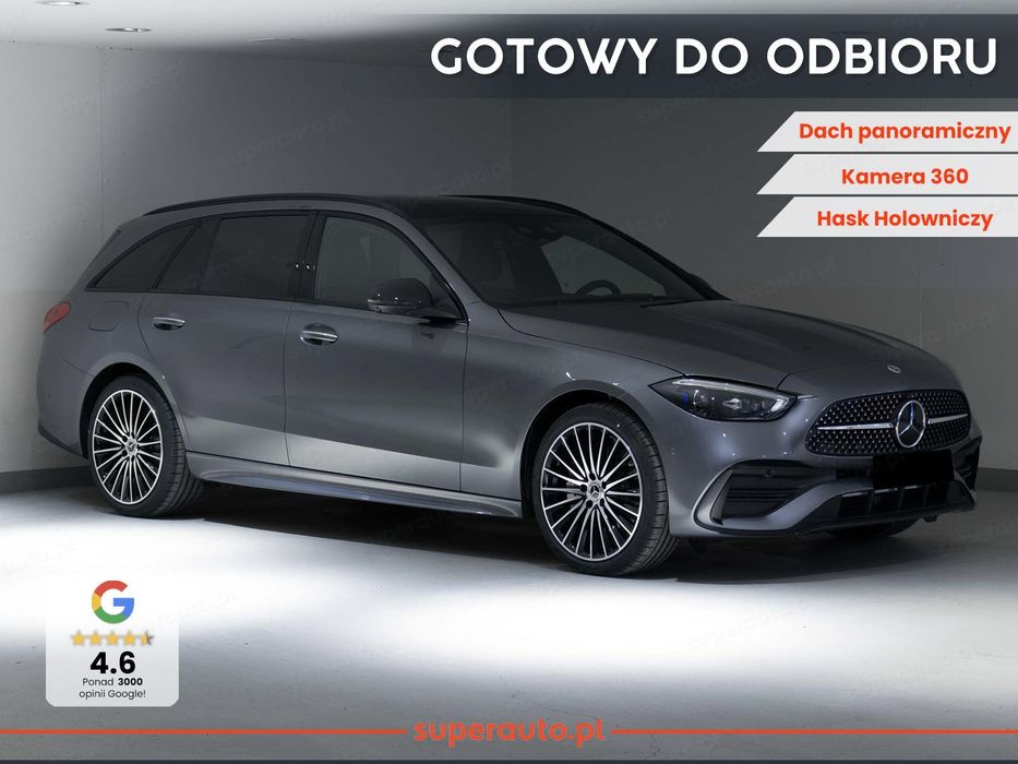 Mercedes-Benz Klasa C 180 Pakiet AMG Premium + Dach panoramiczny + Pakiet Night + Hak z ESP