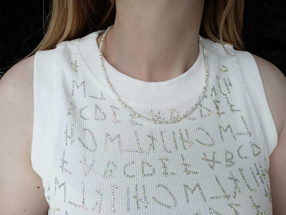 Biały naszyjnik z masy perłowej