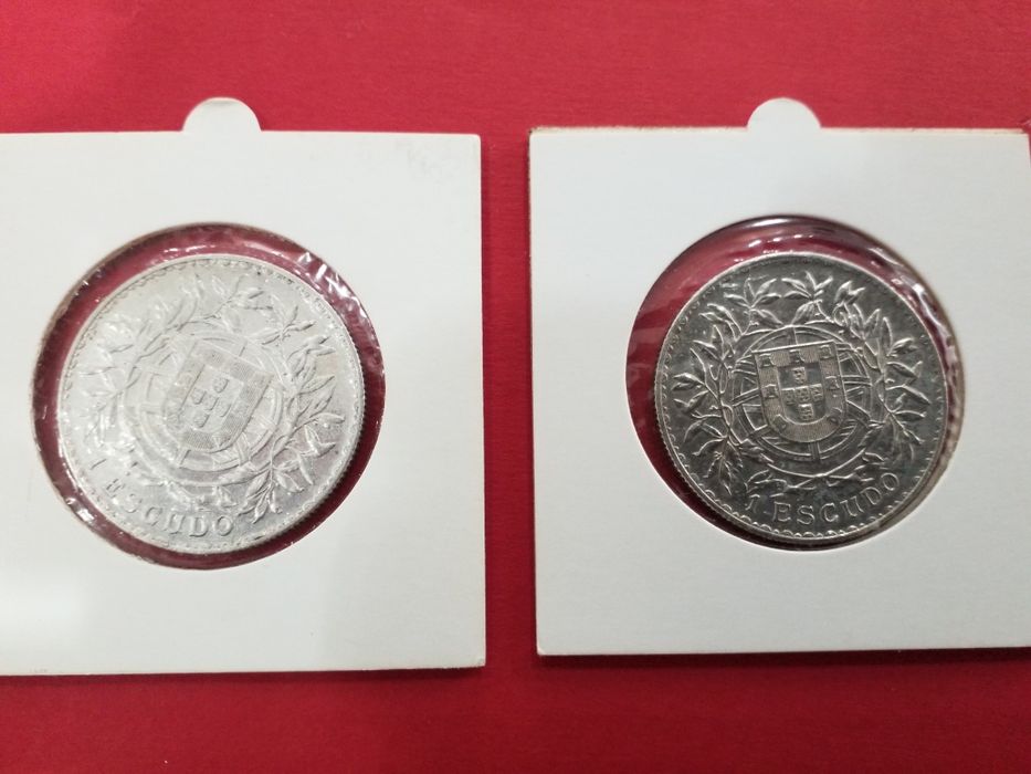 Moedas antigas portuguesas em prata.