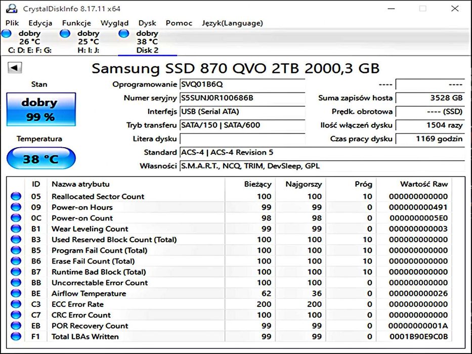 SSD 2TB Samsung 870 QvO