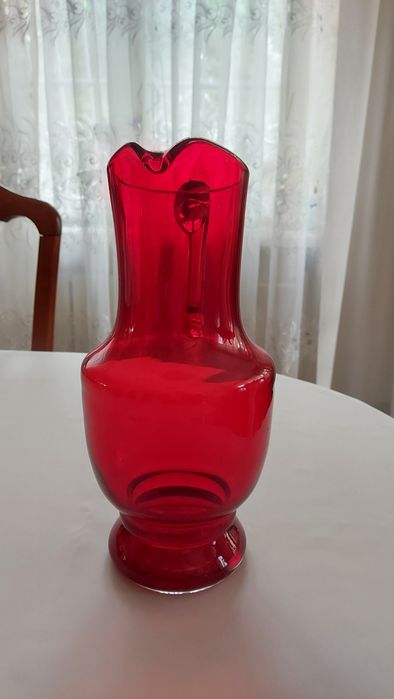Szkło kolorowe PRL dzban wys. 32cm