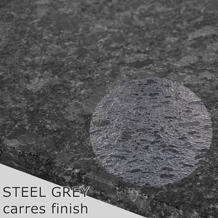 Ława Nathan stal szlachetna dwa blaty kamienne