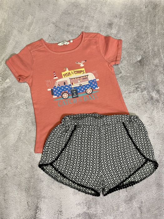 Zestaw t-shirt + szorty rozm 134 dla dziewczynki