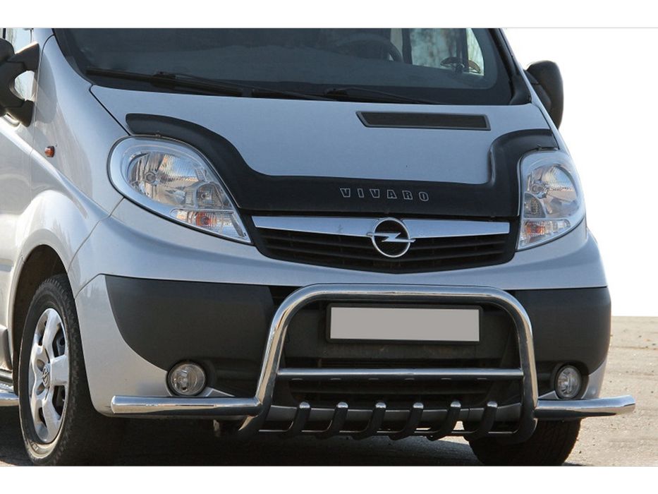 Renault Trafic 2001-2015 рр. Кенгурятник з вусами (нерж.)