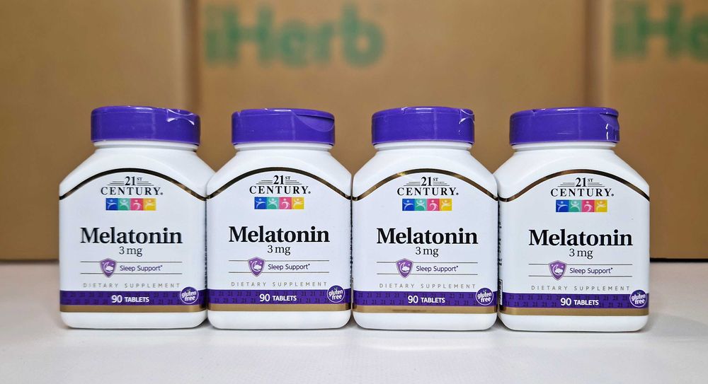 Мелатонін 21st century для покращення сну 3 мг 90 та 200 шт, 5мг 120шт
