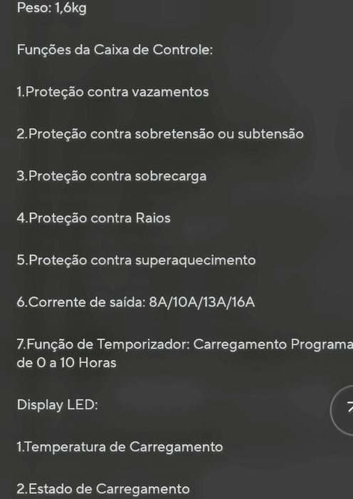 Carregador doméstico para viatura eléctrica regulável para 8,10 13 e 16 amperes, novo para Tesla ,Kia,BMW i3, Leaf,mini,Citroën, Peugeot -208 e outros