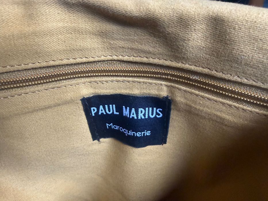 Plecak Paul Marius z czerwonej skóry z bawełnianą podszewką w kolorze kamelowym