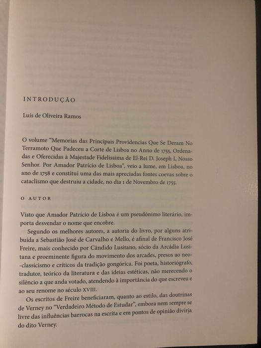 1755 O Grande Terramoto de Lisboa. Providências do Marquês de Pombal