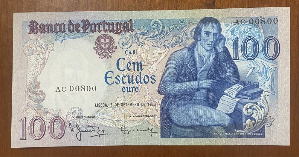 Nota 100$00 Esc. Ch.8 - 02/09/1980 “ CAPICUA”