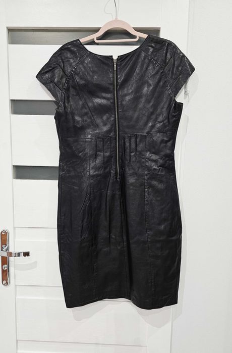 Skórzana sukienka czarna