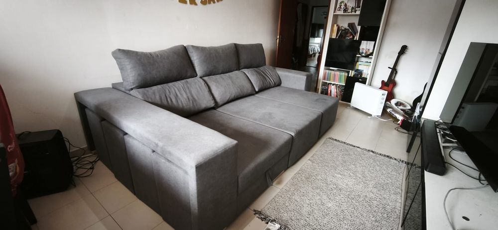 Sofá Chaise Longue cinza
