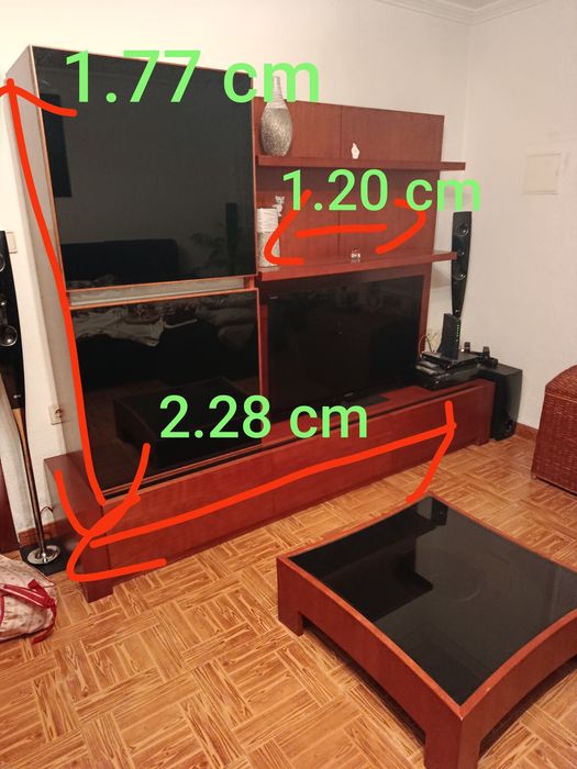 Móvel tv sala madeira e vidro