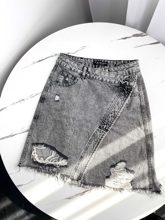 Спідниця джинсова сіра міні розімір S Zara