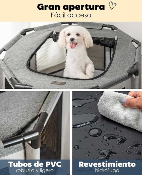 Parque Octogonal para Cães e Gatos em Tecido 72 x 72 x 43 cm