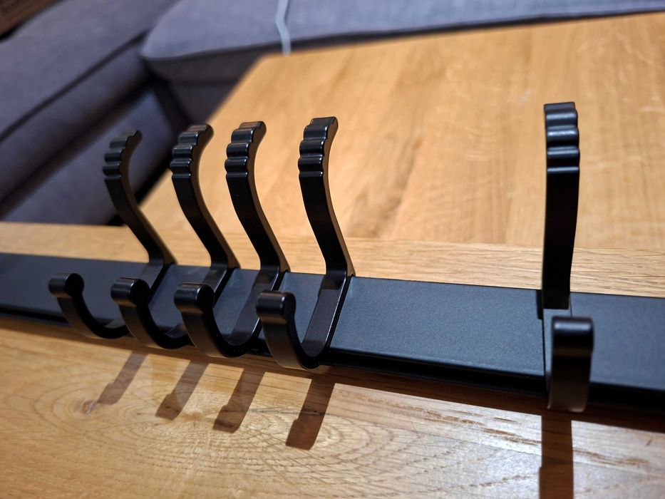 Npfvksa wieszaki na drzwi 6 podwójnych haków czarne