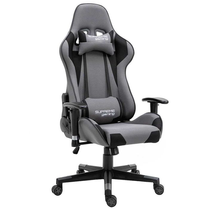 Fotel gamingowy PlayMaker Gray – Oddychająca Tkanina i Styl