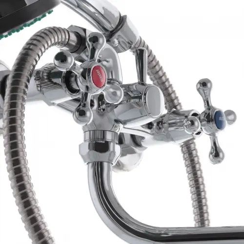 Смеситель для ванны MASTER 141 с душем керамика полуборотный