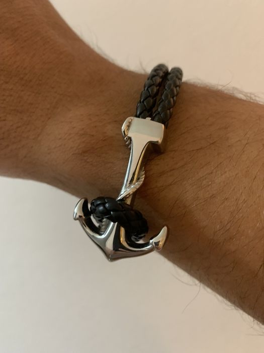 Pulseira Ancora em pele