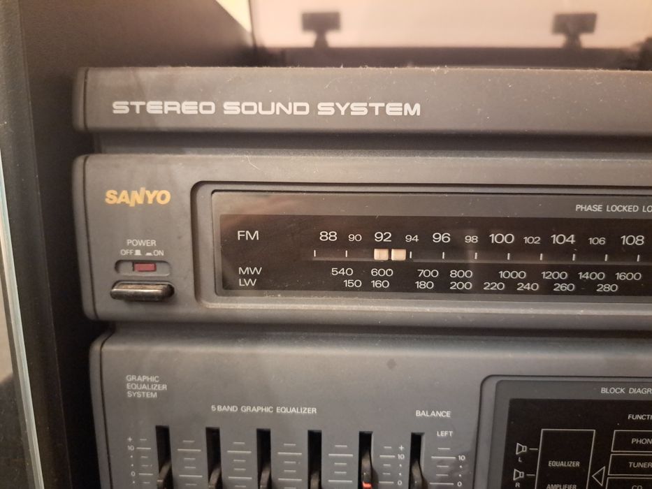 Móvel + Aparelhagem Stereo Sound System Sanyo