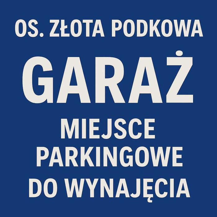 Garaż - miejsce postojowe w garażu podziemnym do wynajęcia, Bronowice, os. Złota Podkowa!