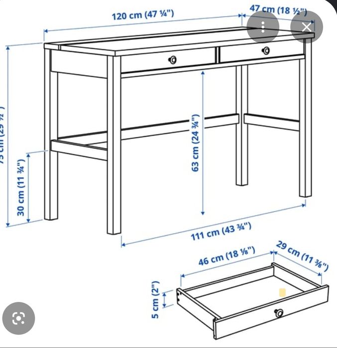 Secretária pinho Hemnes 120cm