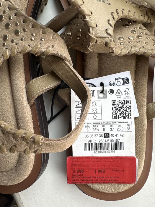 Сандалі/ босоніжки ZARA 39 розмір