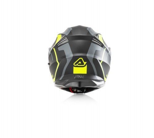 capacete modular acerbis flip up preto e amarelo