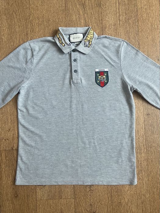 Футболка поло gucci з вишивкою тигра та логотипом , розмір xl(l)