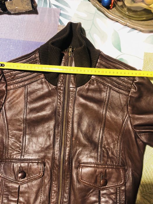 Skórzana kurtka damska ramoneska bomberka skóra naturalna