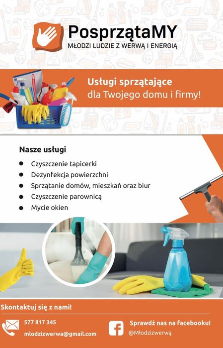 Usługi sprzątające, sprzątanie biur, domów. Czyszczenie tapicerki