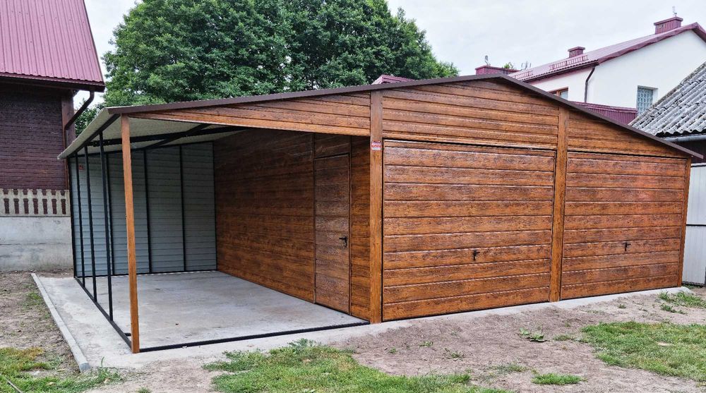 Garaż 6x6 plus 2x6 wiata GRAFIT Super Okazja