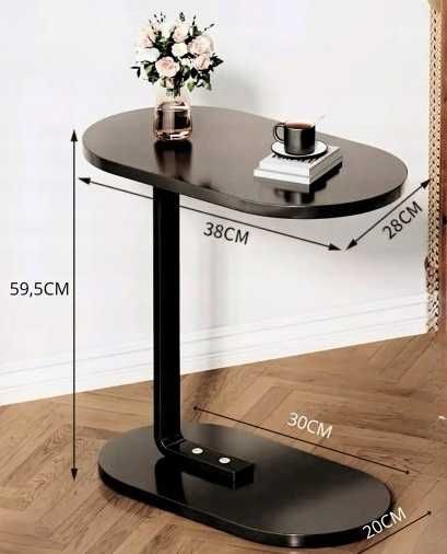 Stolik kawowy boczny nocny Loft czarny 59,5 cm