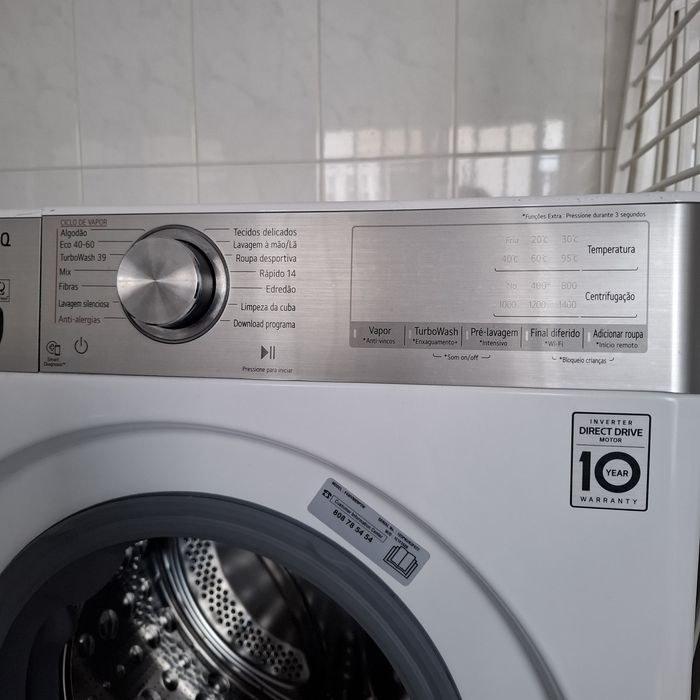 Máquina de lavar roupa LG, 9 kg, eficiência energética A,