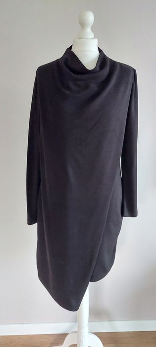 COS r.38 czarna dzianinowa / wiskozowa sukienka