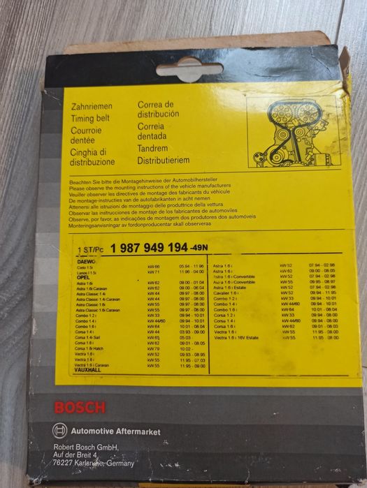 1­ 987­ 949­ 194 Bosch Ремінь ГРМ