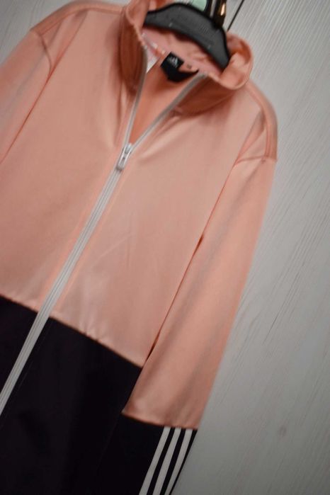 Bluza 164 170 zasuwana Adidas rozpinana śliski materiał sportowa