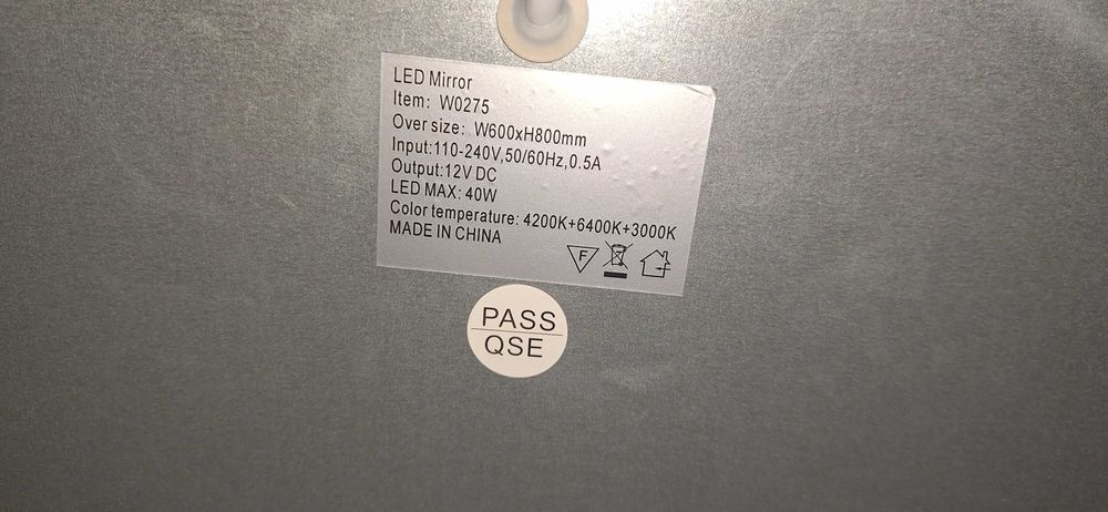 Lustro 80x60 nowe LED