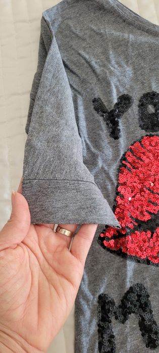 Camisola cinzenta lantejoulas