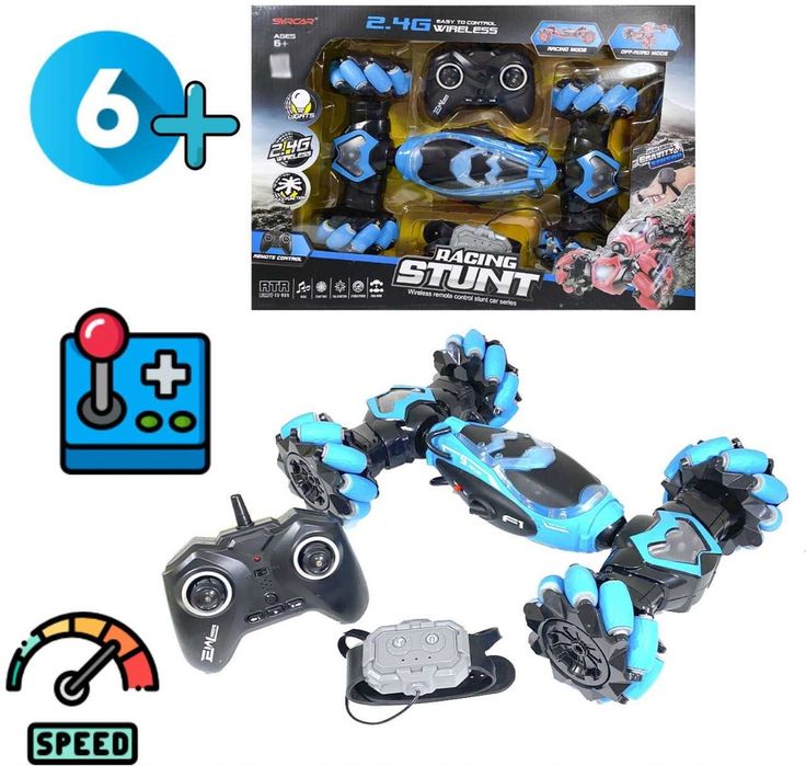 Машинка перевёртыш Racing STUNT, управление жестами, +обычный пульт