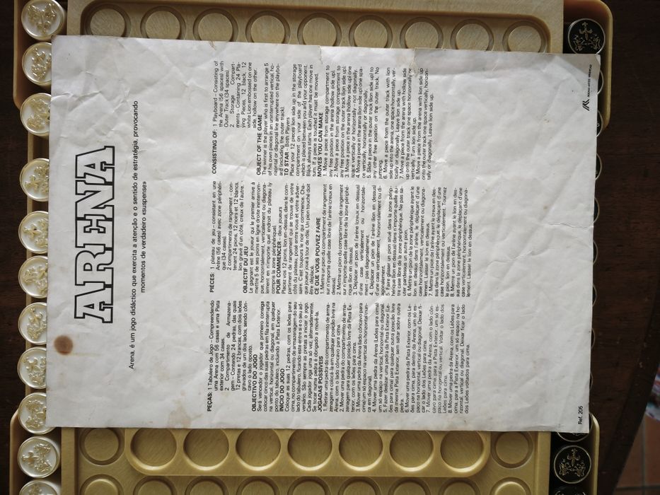 Jogo de tabuleiro vintage "Arena - o jogo clássico dos Romanos"