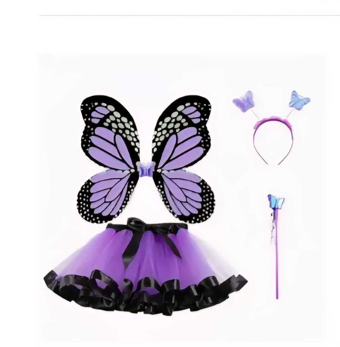 Strój MOTYLKA / KSIĘŻNICZKI zestaw 4 elementów karnawał/bal