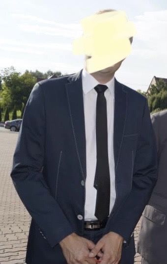 Garnitur letni PAWO bawełniany slim, marynarka 182/100, spodnie 182/88