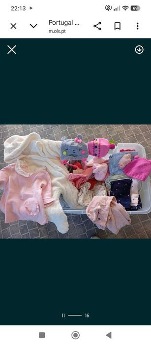 Caixa roupa bebé menina