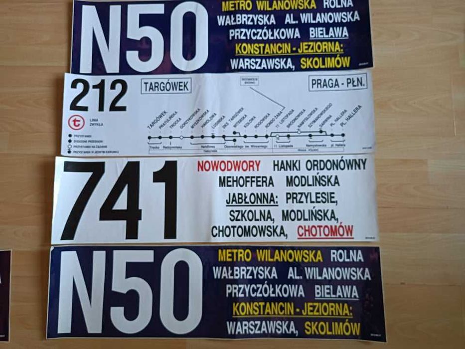 Naklejki trasowe linii EEC (ZTM Warszawa)