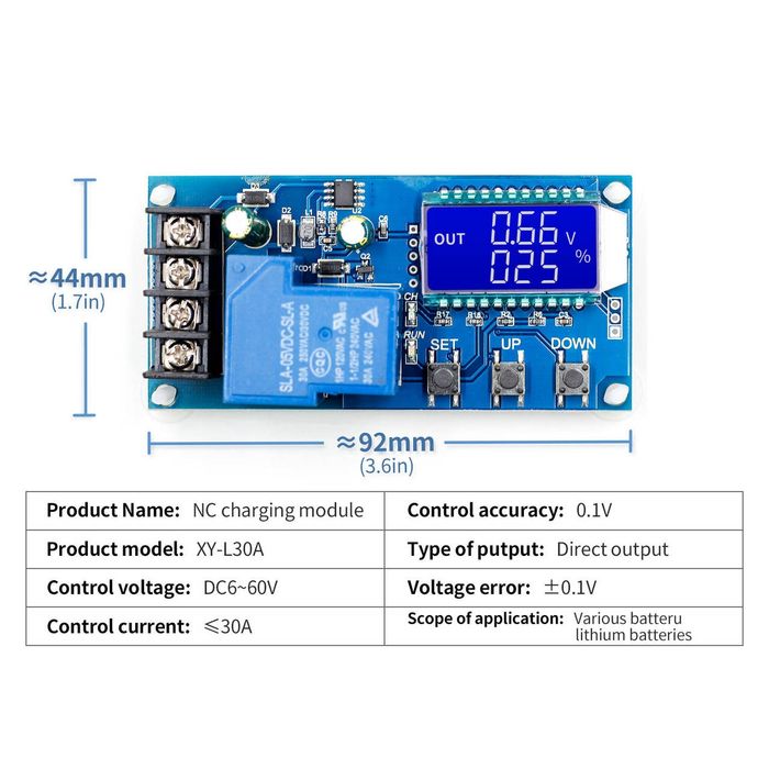Модуль керування зарядом XY-L30A, 6-60 В 30 A