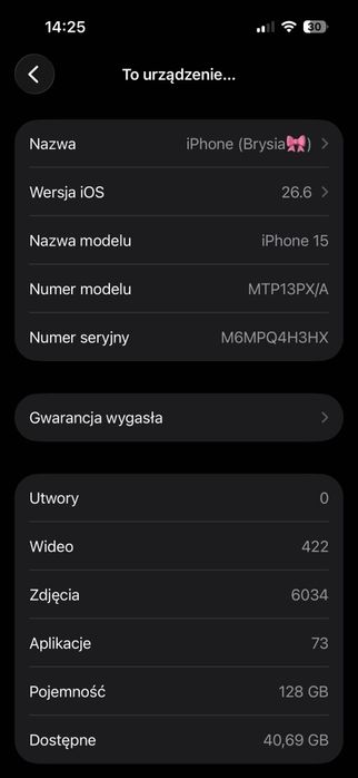 iPhone 15 128 GB Różowy | Bateria 87% | Zadbany