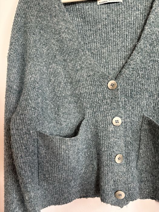 Cardigan azul e cinzento Pull&Bear