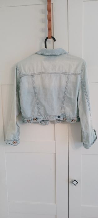 Jasna krótka kurtka jeansowa TopShop Moto r. 36